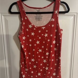 Faded Glory Red and White Star Tank Top